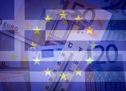 Eu,Flag,,Greece,Flag,,Thermometer,And,Euros,-,Finance/business,Concept