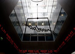 Red,Stock,Prices,Sit,On,An,Electronic,Ticker,Screen,In Red,Stock,Prices,Sit,On,An,Electronic,Ticker,Screen,In